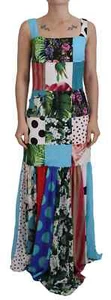 Dolce & Gabbana Silk Multicolor Patchwork Sheath Maxi Women's Dress Authentic - Picture 1 of 5