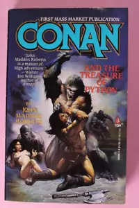Conan and the Treasure of Python by John Maddox Roberts TOR 1994 1st Print MMPB - Foto 1 di 10