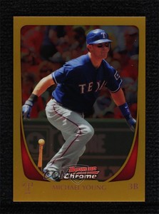 2011 Bowman Chrome Gold Refractor /50 Michael Young #141