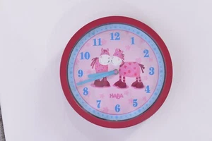 HABA WANDUHR ROT ROSA WIE NEU - Bild 1 von 3