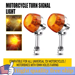 2× Fit Honda C70 CT70 CT90 XL100 CB350 CM400 CB450 Motorcycle Turn Signal Light - Picture 1 of 11