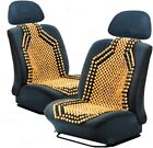 Zone Tech Car Wooden Beaded Seat Cover Cushion Double Strung Natural Color