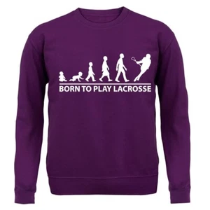 Born To Play Lacrosse - Kids Hoodie / Sweater - Player Love Equipment Field - Picture 1 of 20