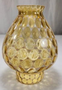 Vintage Fostoria Münzpunkt Braunglas Salon Öllampenschirm 6" hoch - Bild 1 von 6