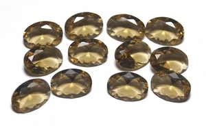 10 Pcs Lab-Created Smokey Quartz Pendant Supply Oval Faceted Lot 4x12x16 mm - Picture 1 of 5