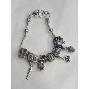 Vtg Brighton Cat Charm Bracelet With Heart Clasp Assorted Cat Related Charms - Picture 1 of 5
