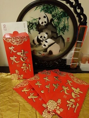 25/26🥳 6 OF CHINESE GOLD LOVE HAPPY PARTY GIFT NEW YEAR WEDDING MONEY ENVELOPE - Image 1 of 2