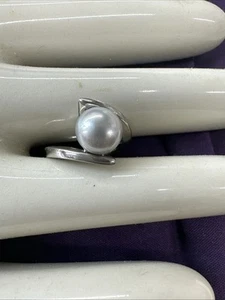 Honora Freshwater Tahitian Pearl & Sterling Silver Ring Size 7-1/2 New With Tag - Picture 1 of 8