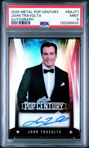 JOHN TRAVOLTA AUTO PSA 9 2025 Metal Pop Century /25 Pop 1 NONE HIGHER Signed 🔥 - Picture 1 of 2