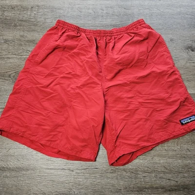 Pantalones Cortos Patagonia Para Hombres M Rojo Bolsos Nylon Exterior Senderismo Cordón Bañador Foto 1 de 4