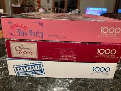 VTG Springbok Puzzle Lot of 3, all 1000 pieces, all COMPLETE! - Image 1 of 4