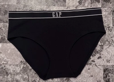 НОВЫЙ БЕЗ ЯРЛЫКОВ GAP ТЕЛА БОЛЬШОЙ ЧЕРНЫЙ РЕБРИСТЫЙ ПОЛОСКИ ЛОГОТИП ПОЯС БЕСШОВНЫЙ ХИПСТЕР ТРУСИКИ - Изображение 1 из 3