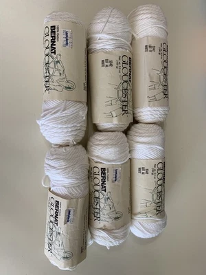 Bernat Gloucester Yarn-White-Lot of  6 Skeins-Each Skein 145 Yards -100% Cotton - Image 1 of 4