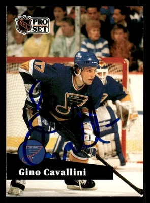 1991 Pro Set Hockey #218 Gino Cavallini Signed Autograph (no COA) - Image 1 of 2