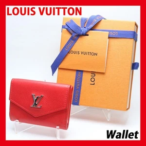 Louis Vuitton Portefeuille Lock Mini Wallet Tri fold Red From Japan - Picture 1 of 12