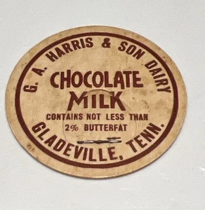 SCHOKOLADENMILCHFLASCHENVERSCHLUSS GA HARRIS & SON DAIRY, Gladeville, Tennessee - Bild 1 von 2