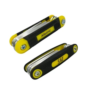 17-Piece Folding Allen Wrench Set | Metric  SAE Sizes | 2-Pack Portable Hex T... - Picture 1 of 6