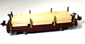 Lionel Lines anteguerra 811 Flatcar marrone con carico di legno - Foto 1 di 5