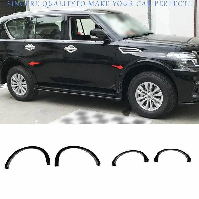For Nissan Armada 2017-2024 Glossy Black Wheel Eyebrow Arch Fender Flare Cover - Image 1 of 1