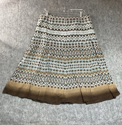 Liz Claiborne Skirt Womens Large  Blue Geometric Midi Cottage Capsule Everyday - Image 1 of 4