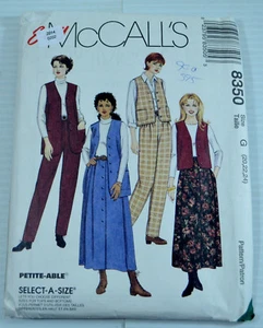 McCalls Misses Vest Pants Skirt Pattern 8350 Sz G 20-24 Uncut - Picture 1 of 3