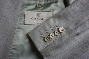 Canali 1934 CURRENT Gray Sharkskin 100% Wool 2 Pc Suit Jacket Pants Sz 40R - Picture 1 of 11
