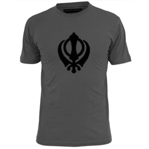 Mens Khanda Symbol T Shirt Sikh Faith Indian - Picture 1 of 2