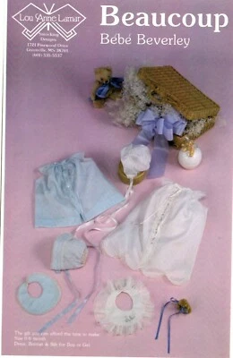 Beacoup Smocking Designs Sewing Pattern Baby DRESS BIB Bebe Beverley NB-6 Mos UC - Image 1 of 3