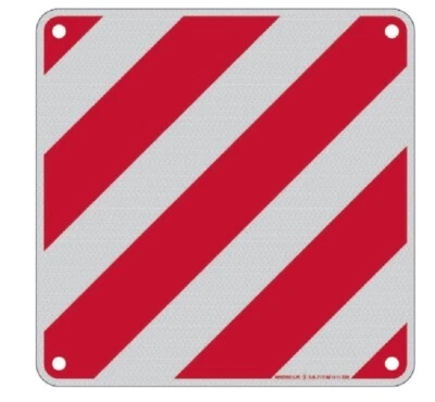 CARTELLO SEGNALETICO CARICHI SPORGENTI IN ALLUMINIO CON RIFRANGENTE  CM.50X50 A  - Immagine 1 di 3