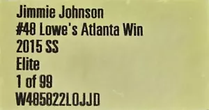 JIMMIE JOHNSON 2015 #48 LOWE'S ATLANTA RACED WIN ELITE - Picture 1 of 20