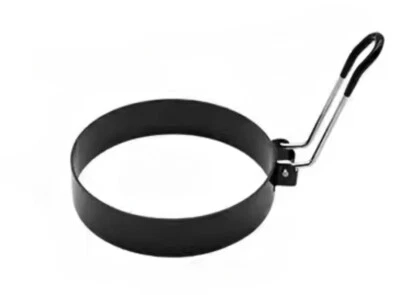 2 圆形 3 英寸不锈钢炸蛋模具蛋环带炸蛋刷 — 第 1/4 张图片