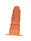 Leaning Tower of Pisa Painting Handmade Italian Cathedral Monument Indian Art