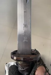 Espada militar japonesa 95 tipo ejército samurai katana hoja mango latón espiga completa - Imagen 1 de 12