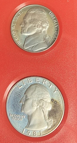 1981 S Partial Proof Set ( Quarter Dime Nickel Cent) Cover