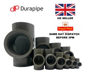DURAPIPE TEE ABS SOLVENT WELD PIPE FITTING PRESSURE PLASTIC INDUSTRIAL SWIMMING - Picture 1 of 1
