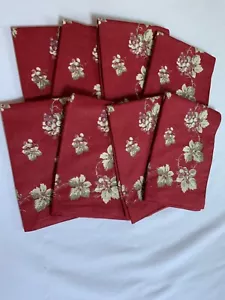 8 Williams Sonoma Burgunder Servietten/Tischsets Weinrebe 100 % Baumwolle Gebraucht Etikett - Bild 1 von 6