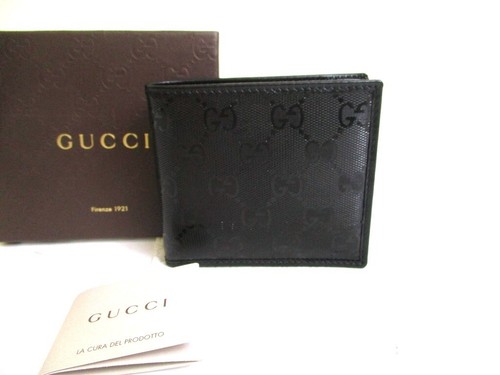 Portafoglio Gucci Imprimee originale nero rivestimento tela pelle bif #a770