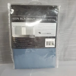 Eclipse Absolute Zero 100% Blackout Curtain Panel 50"x84" Stone Blue - Picture 1 of 5