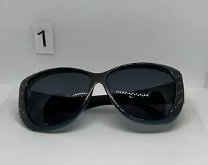 Foster Grant Oversized Sunglasses – Black with Rhineston Accents – Polarized - Picture 1 of 7