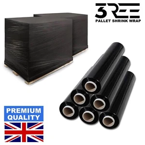 6 ROTOLI RESISTENTI PALLET NERO ESTENSIBILE TERMORETRAIBILE IMBALLAGGIO PACCHI PELLICOLA ADESIVA *VELOCE* - Foto 1 di 1