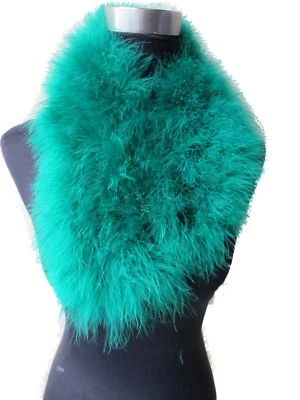 Real Ostrich Feather Fur Scarf Shawls Winter Warm Collar Handmade Fluffy Soft - Image 1 of 4