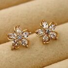 1CT Marquise Cut Simulated Diamond Flower Stud Earring 14k Yellow Gold Plated