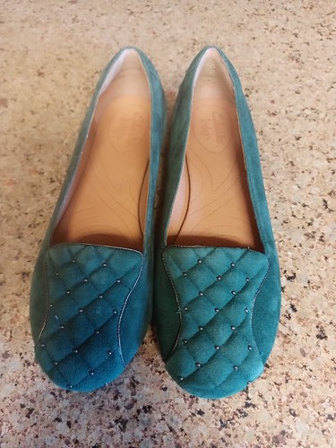 Mocassini ballerine Clarks in pelle scamosciata da donna verde intenso foresta taglia 7 1 2