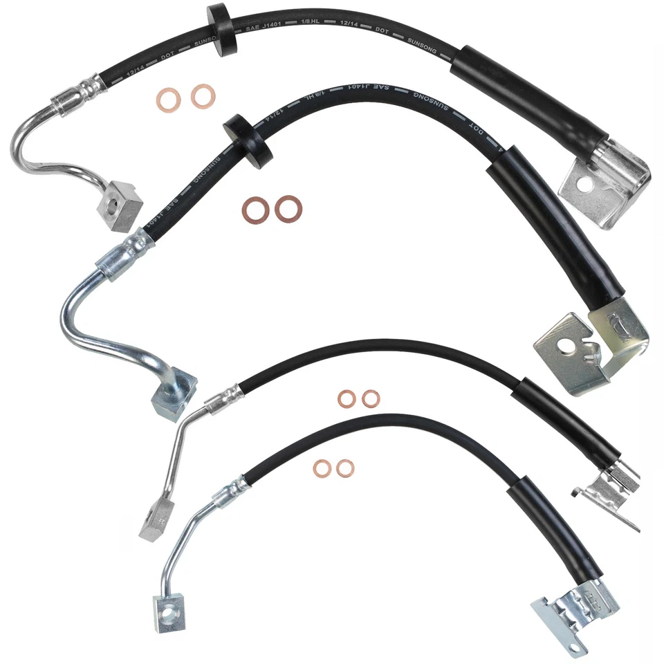 Sunsong Front & Rear Left & Right Brake Hydraulic Hose Kit for Lincoln Town Car - Изображение 1 из 1