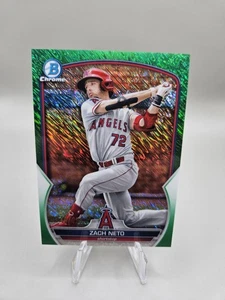 ZACH NETO 2023 Bowman Chrome Prospects #BCP-64 ~ REFRACTOR BRILLO VERDE 43/99 - Imagen 1 de 3