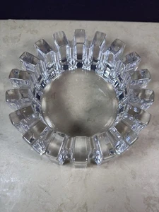 Pukeberg Schweden Strukturglas Kerzenhalter Aschenbecher Skulptur MCM Klar Eis - Bild 1 von 4