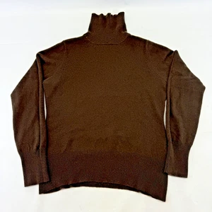 F&F 100% Cashmere Turtleneck Jumper in Dark Brown Long Sleeve UK size 12 - Picture 1 of 6