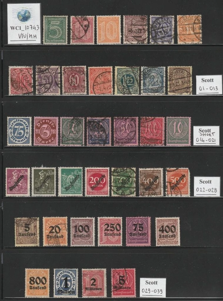 WC1_10743. GERMANY. Valuable lot of 1920-1923 official sets. Used. A few MH - Image 1 of 1