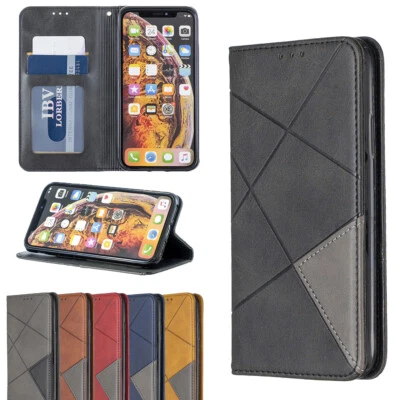 Leather Magnetic Cover Card Wallet Flip Case For iPhone 11 12 13 14 15 16Pro Max - image 1 of 4