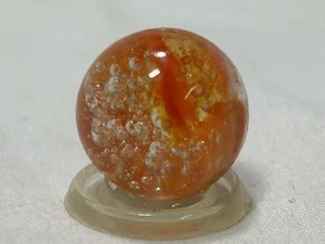 Vintage Peltier Glass Company Rainbo Sunset Marble .62 Large Seed Bubble - Picture 1 of 7